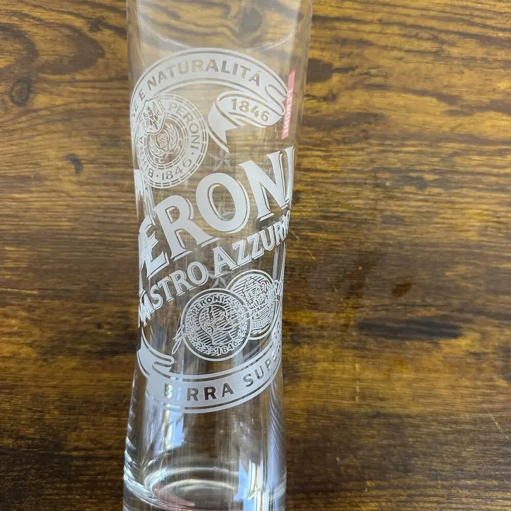 Peroni Nastro Azzurro Birra Superiore Italian Embossed Tall Beer Glass 0.4L